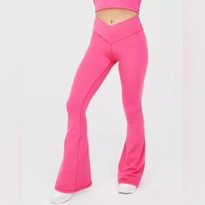 Aerie Pink Flare Leggings